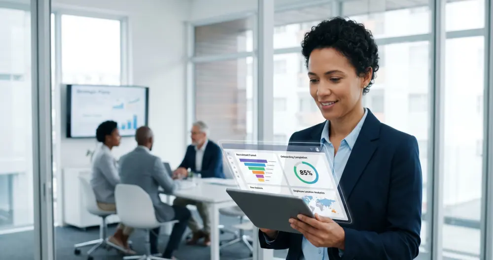 ilustrační obrázek HR business partnera prohlížejícího si report